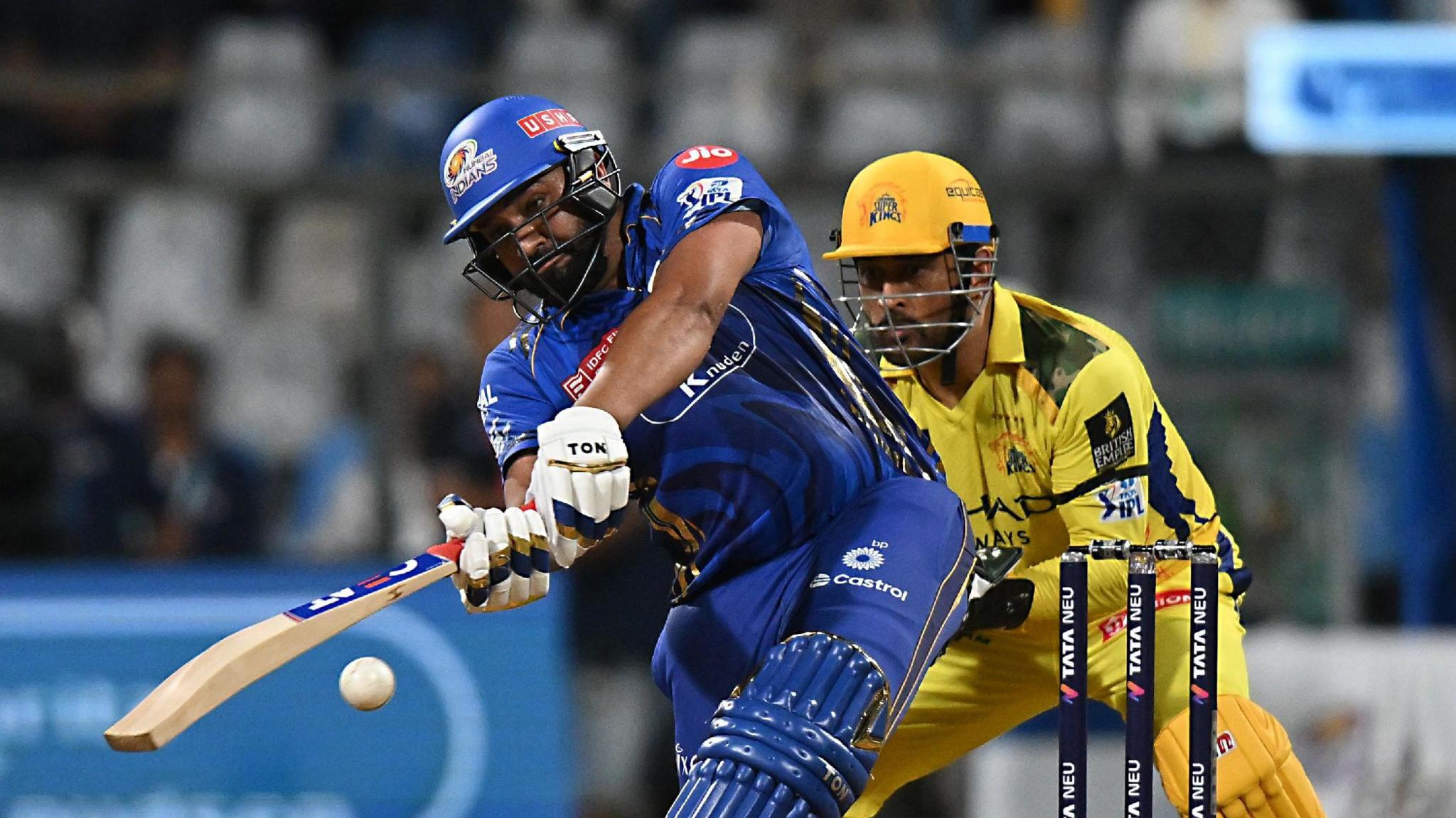 Rohit Sharma batting action MI vs CSK IPL 2026