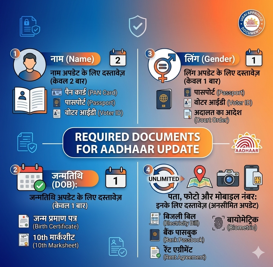 Required Documents for Aadhar Update